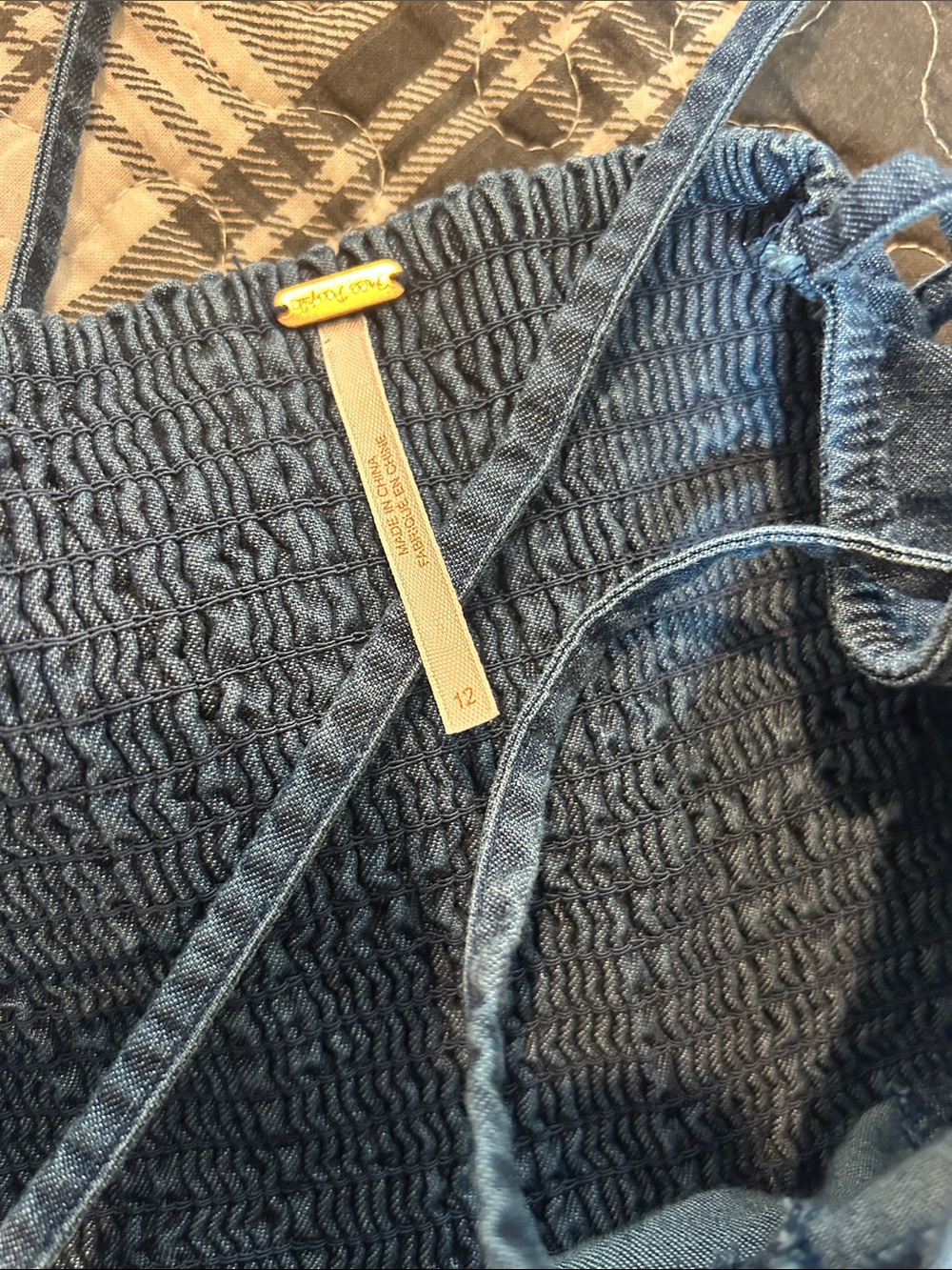 Free People Indigo Wide-Leg Denim Jumpsuit - Picture 5 of 7